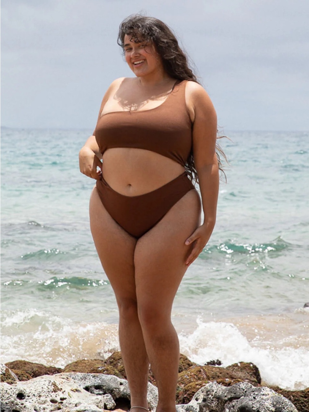 Women’s Espresso One Shoukder High-Waist Bikini